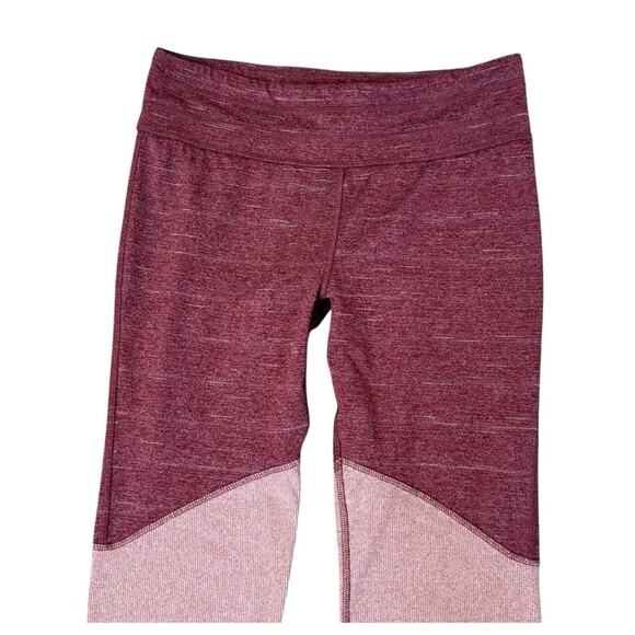 FREE PEOPLE Movement Evolution Leggings Two Tone Pink Ribbed Yoga Pilates Sz SP - Picture 5 of 10